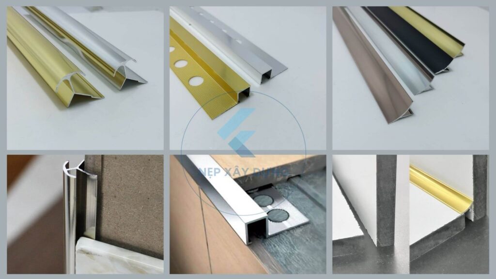 Ảnh thực tế và thi công nẹp nhôm góc ốp lát