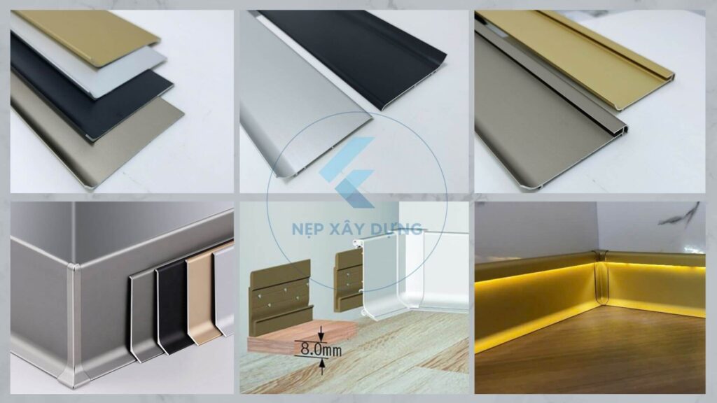Ảnh thực tế và thi công nẹp nhôm len chân tường