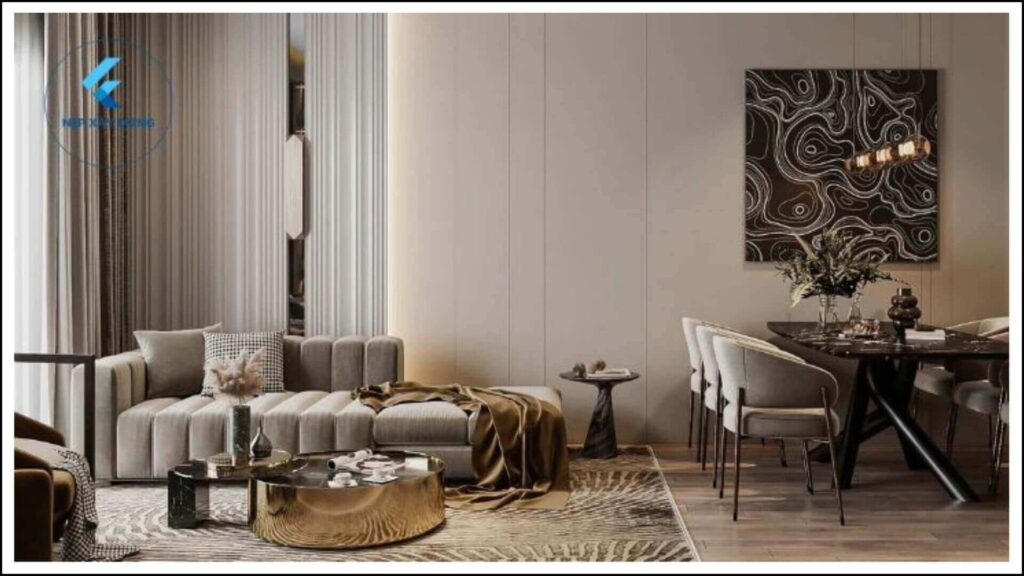 Hình ảnh nẹp inox trong phòng khách