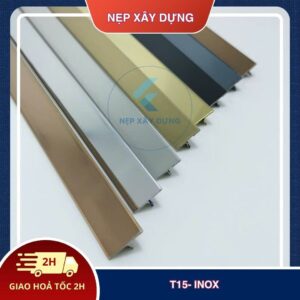 Nẹp inox 304 T15mm tổng hợp màu sắc