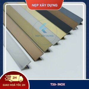Nẹp inox 304 T20mm tổng hợp màu sắc