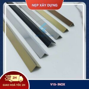 Nẹp inox 304 V15mm tổng hợp màu sắc