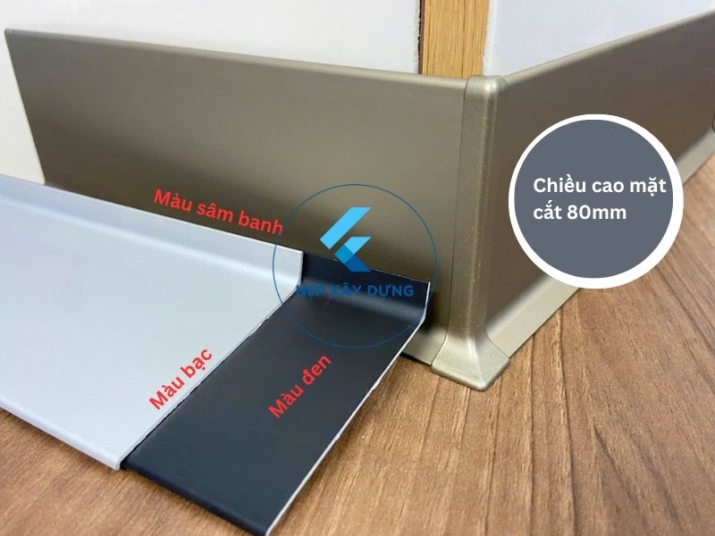 các màu len chân tường nhôm