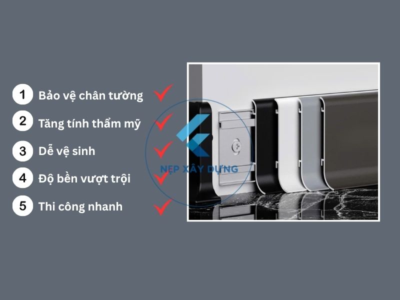 lợi ích len chân tường nhôm