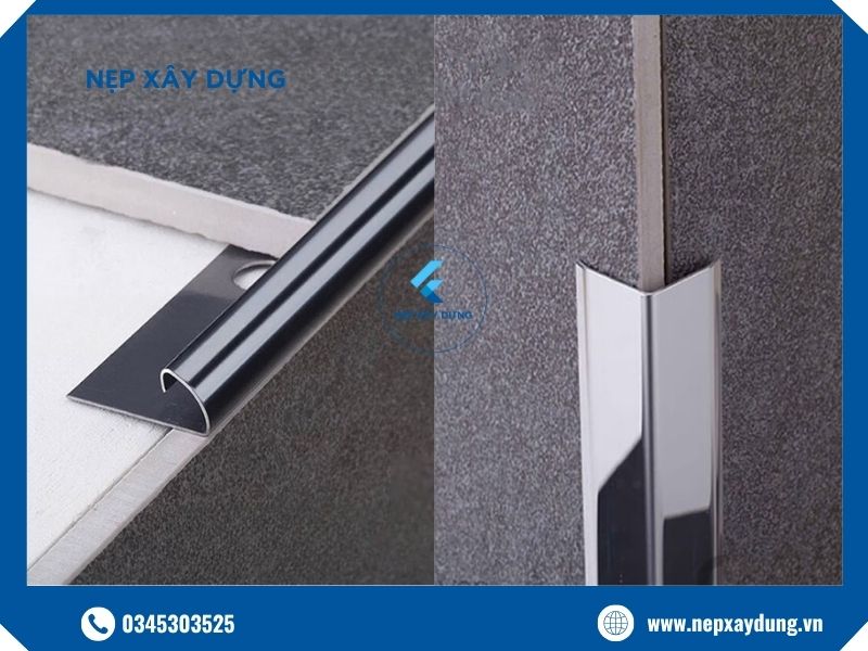 Mô phỏng nẹp inox góc tường
