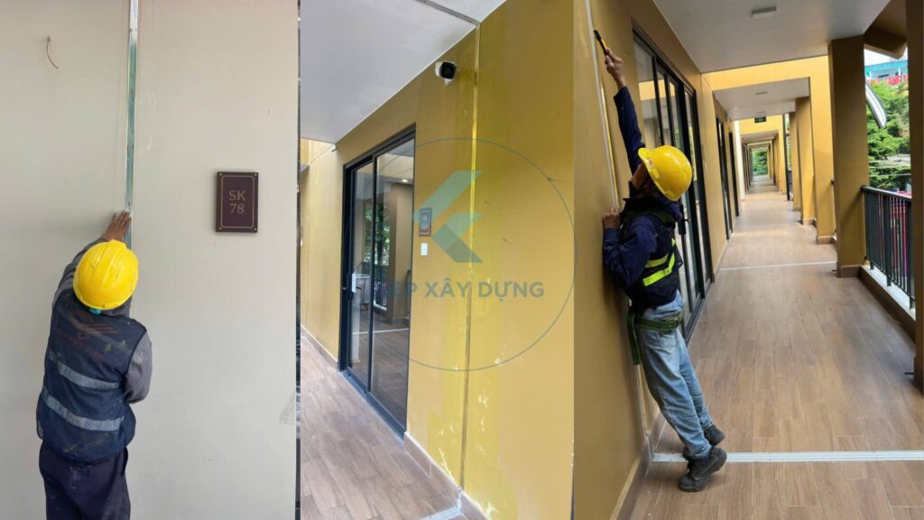 Hình ảnh thi công thực tế nẹp nhôm T40