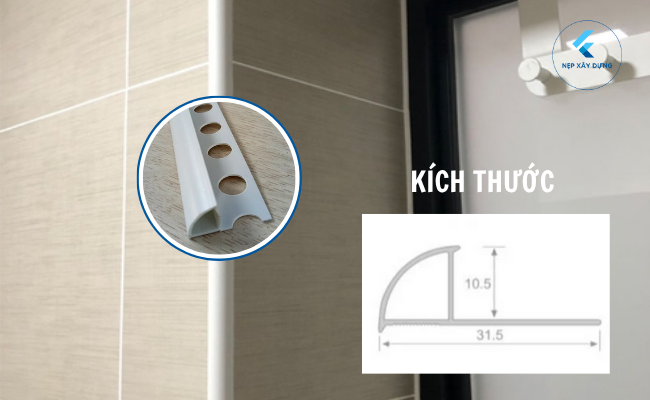 Kích thước Nẹp Nhựa PVC Ốp Góc