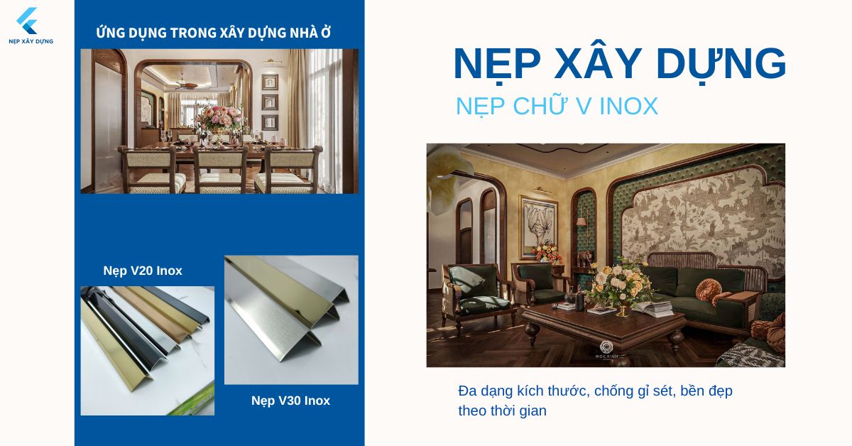 Nẹp v inox ứng dụng trong xây dựng nhà ở