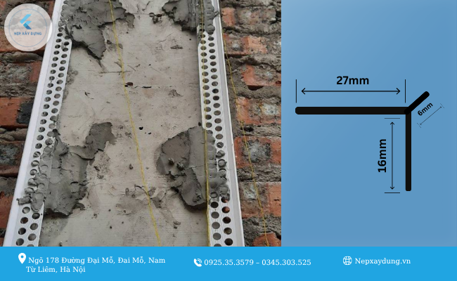 ảnh thực tế nẹp trát góc tường