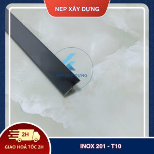 Nẹp inox 201- T10 màu đen gương