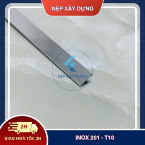 Nẹp inox 201- T10 màu trắng gương