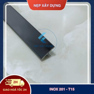 Nẹp inox 201- T15 màu đen gương