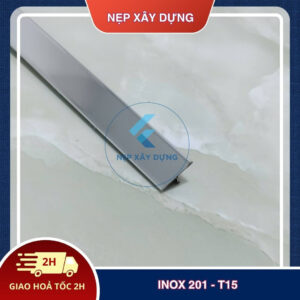 Nẹp inox 201- T15 màu trắng gương