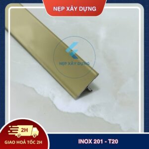 Nẹp inox 201- T20 màu vàng gương