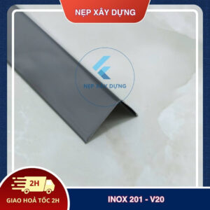Nẹp inox 201- V20 màu đen gương
