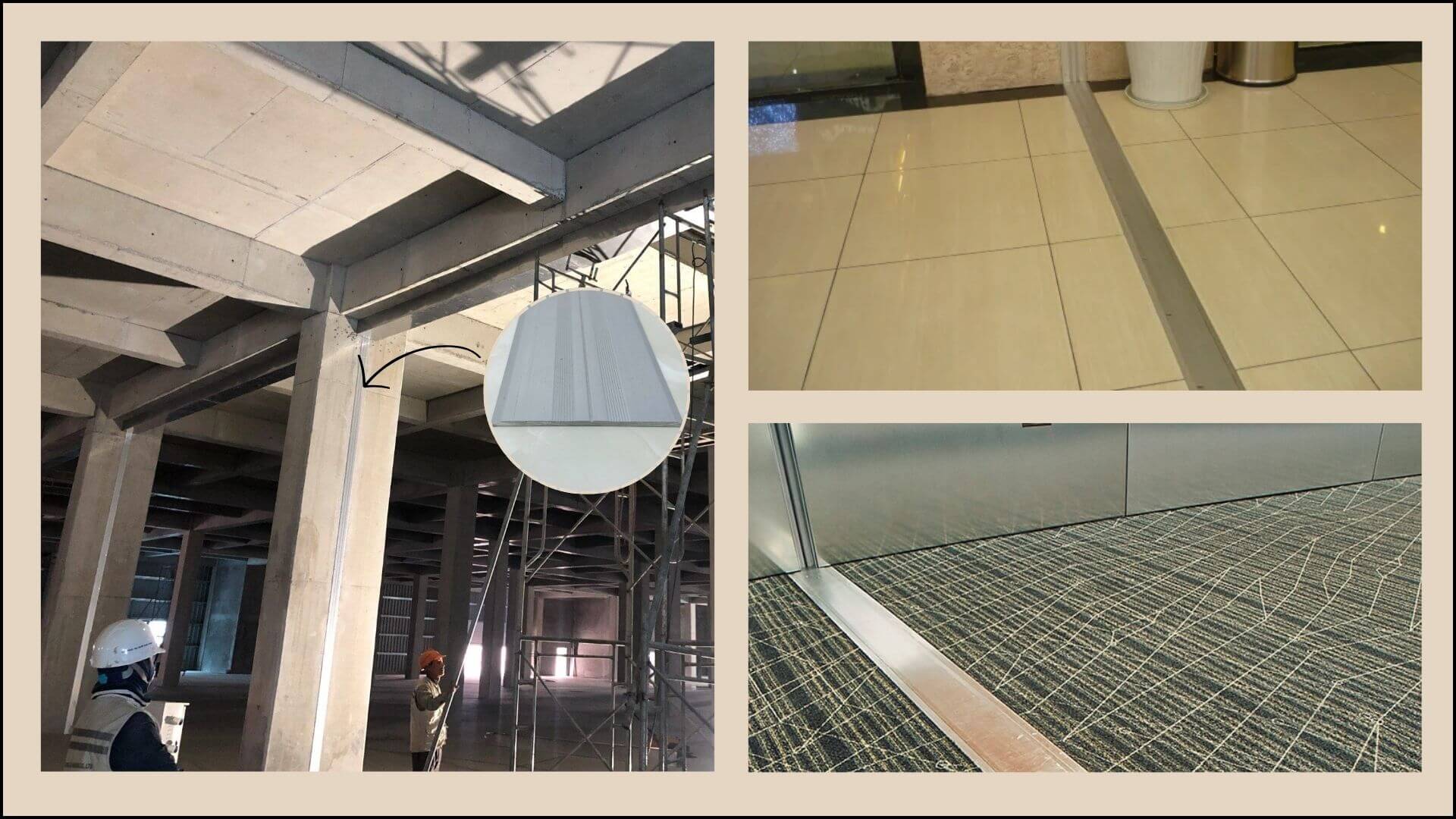 Nẹp nhôm khe co giãn là giải pháp cho công trình có tải trọng lớn