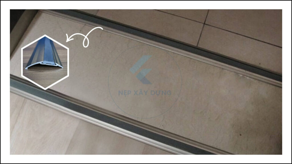 Hình ảnh ứng dụng của nẹp nhôm chênh cốt NOP