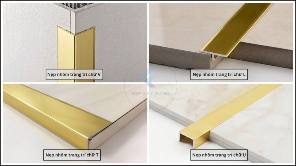 Hình ảnh các loại nẹp nhôm trang trí phổ biến