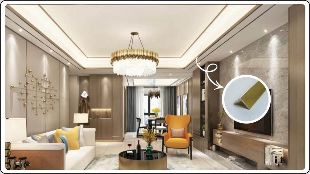 Hình ảnh nẹp chữ V nhôm ứng dụng trong trang trí trần