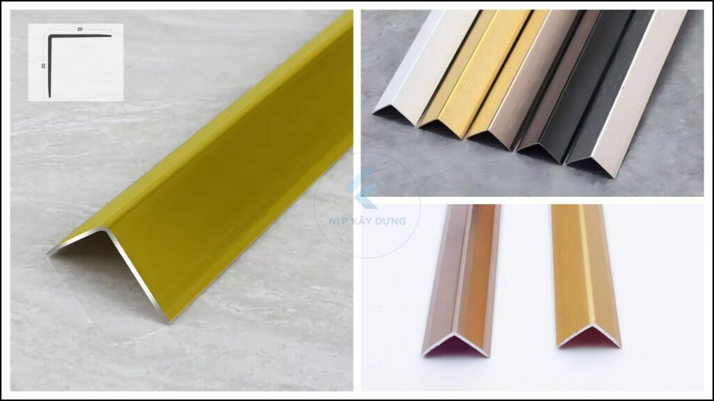 Hình ảnh nẹp chữ V nhôm và mặt cắt