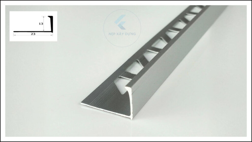 Hình ảnh nẹp nhôm bo góc YL và mặt cắt