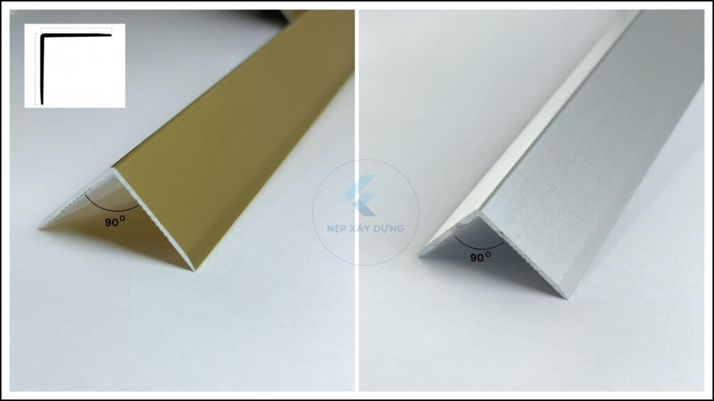Hình ảnh nẹp nhôm chữ V và mặt cắt