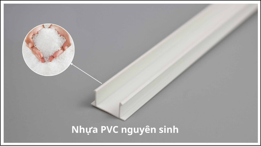 Hình ảnh nẹp nhựa PVC chữ U được làm từ hạt nhựa PVC nguyên sinh
