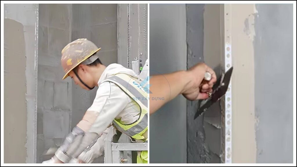 hình ảnh nẹp nhựa PVC chữ V ốp góc giúp gia tăng hiệu quả thi công