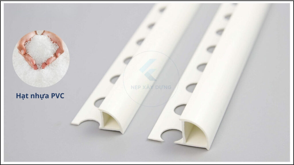 Hình ảnh nẹp bo góc ngoài YS10 được làm từ nhựa PVC