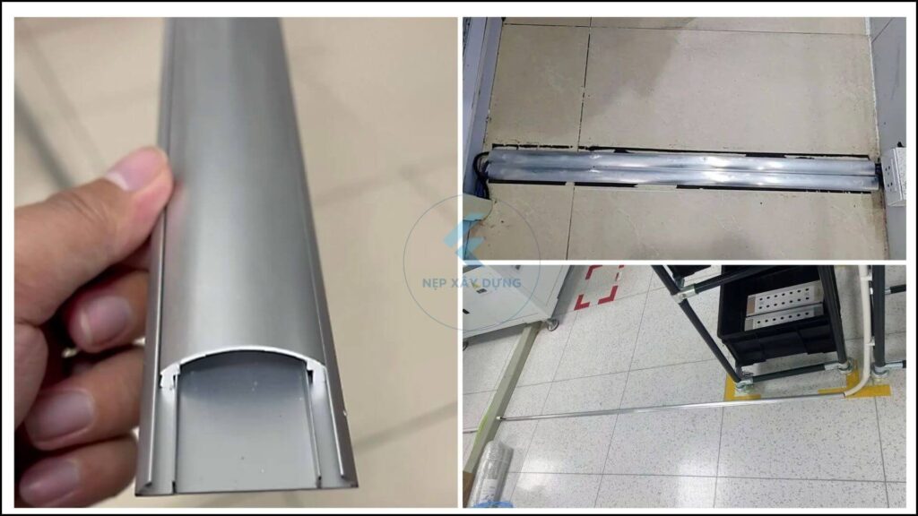 Hình ảnh ứng dụng của nẹp điện bán nguyệt nhôm giúp bảo vệ đường dây điện