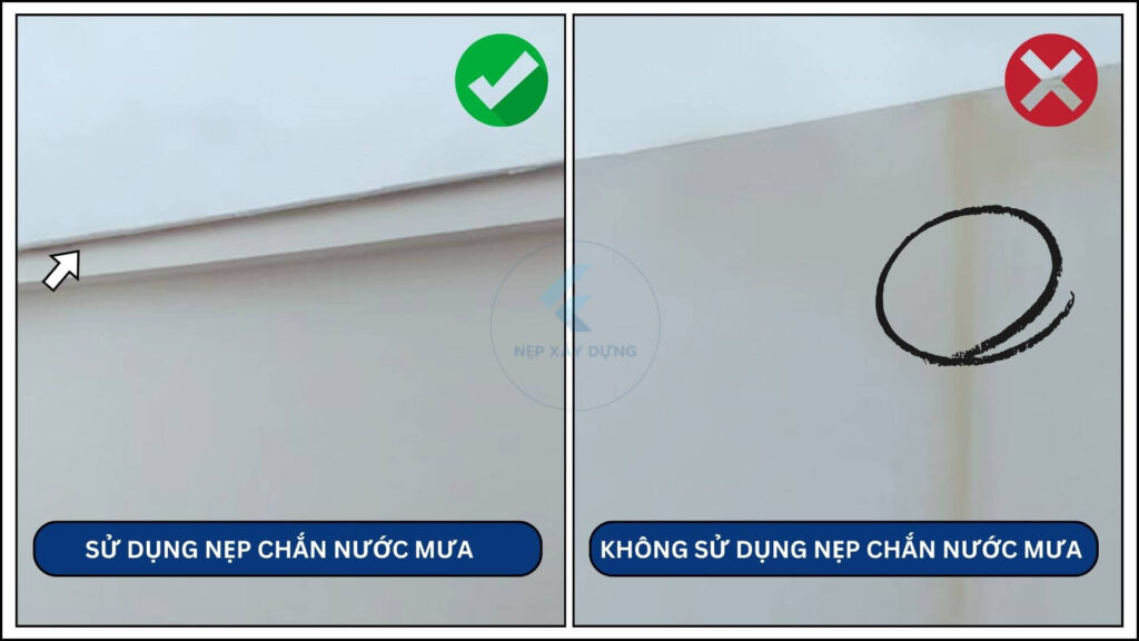Hình ảnh ứng dụng của nẹp nhôm chắn nước