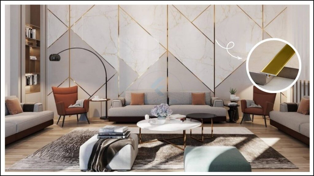 Hình ảnh ứng dụng nẹp nhôm mạ đồng làm tăng thẩm mỹ cho kiến trúc