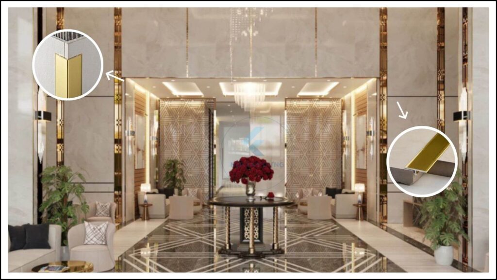 Hình ảnh ứng dụng của nẹp nhôm mà vàng