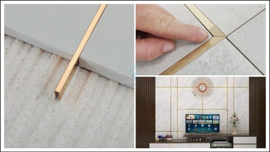 Hình ảnh ứng dụng của nẹp nhôm mạ đồng chữ U trong trang trí