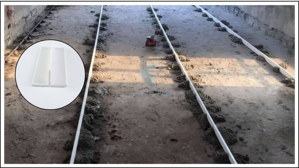 Hình ảnh nẹp nhựa T ứng dụng trong thi công cán nền