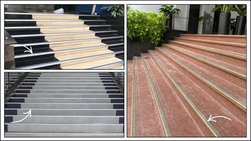 Hình ảnh nẹp nhôm mũi bậc cầu thang trong trang trí thẩm mỹ