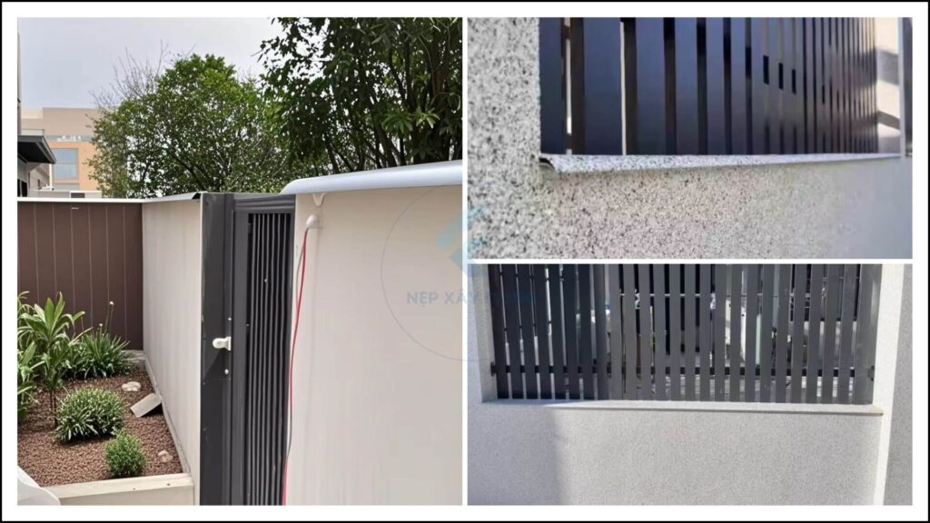 Hình ảnh ứng dụng nẹp ngắt nước mưa trên giúp tăng thẩm mỹ