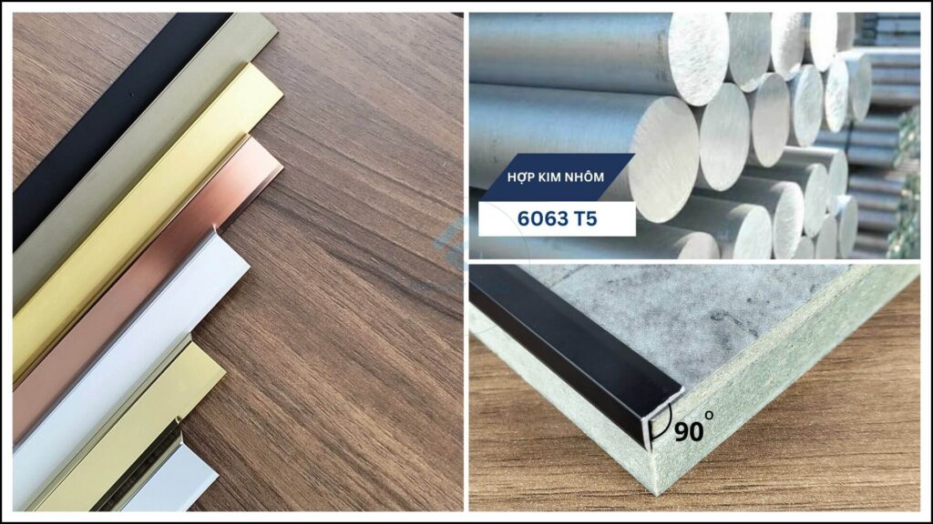 Hình ảnh nẹp nhôm chữ V và lưu ý khi lựa chọn chất liệu