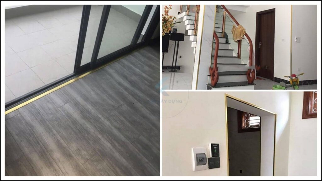 Hình ảnh nẹp nhôm mạ đồng trong ứng dụng bảo vệ góc cạnh