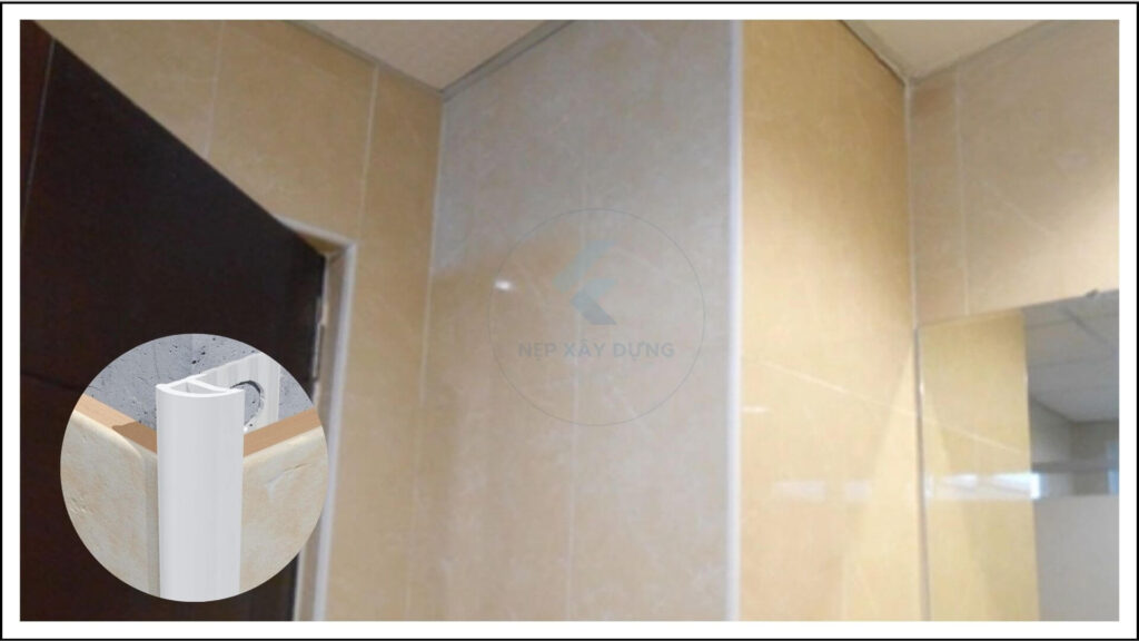 Hình ảnh ứng dụng của nẹp nhựa PVC bo góc ngoài 