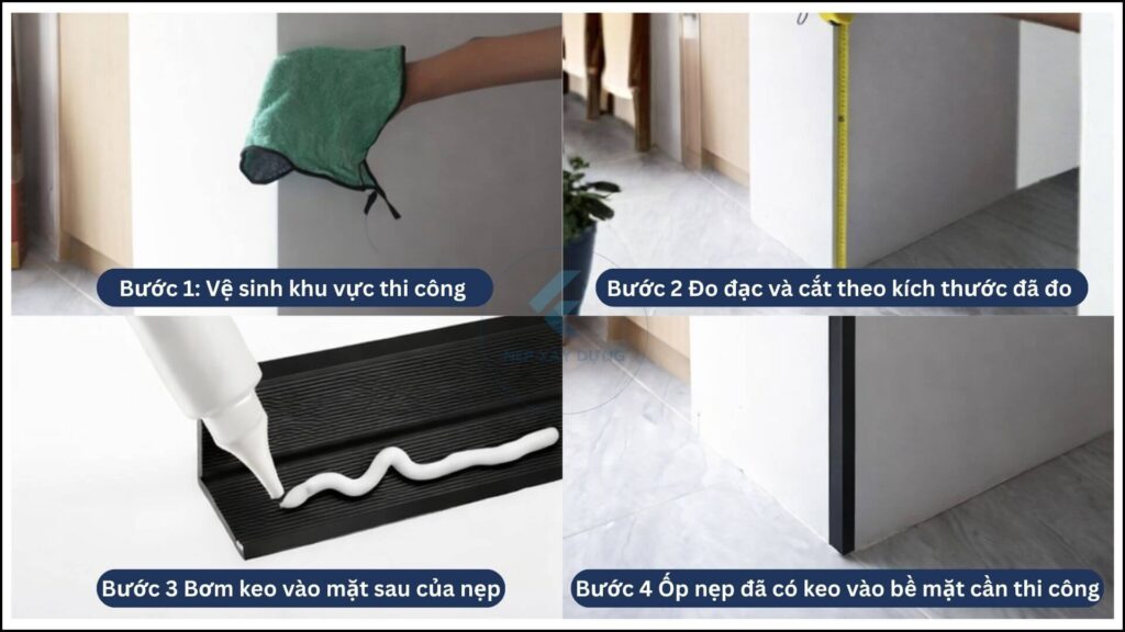 Hướng dẫn thi công nẹp nhôm chữ V