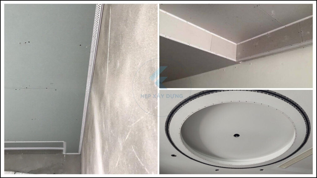 Một số hình ảnh ứng dụng của nẹp nhựa trần nhà thạch cao