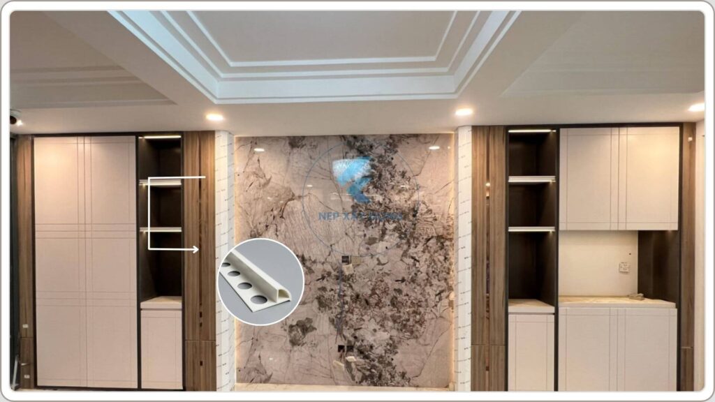 Hình ảnh nẹp nhựa ốp góc tường trong thực tế