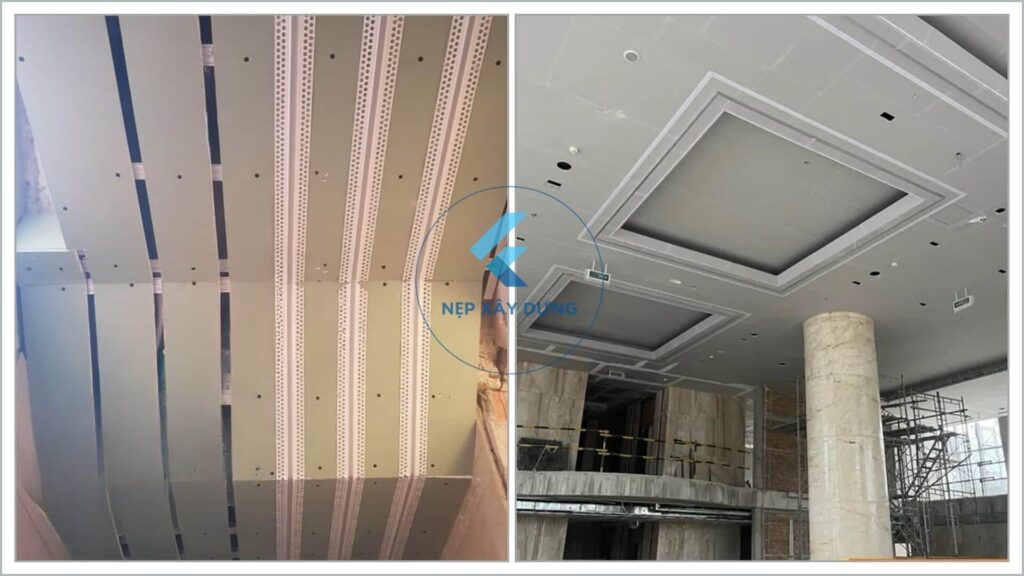 Hình ảnh nẹp ron trần thạch cao trong thực tế