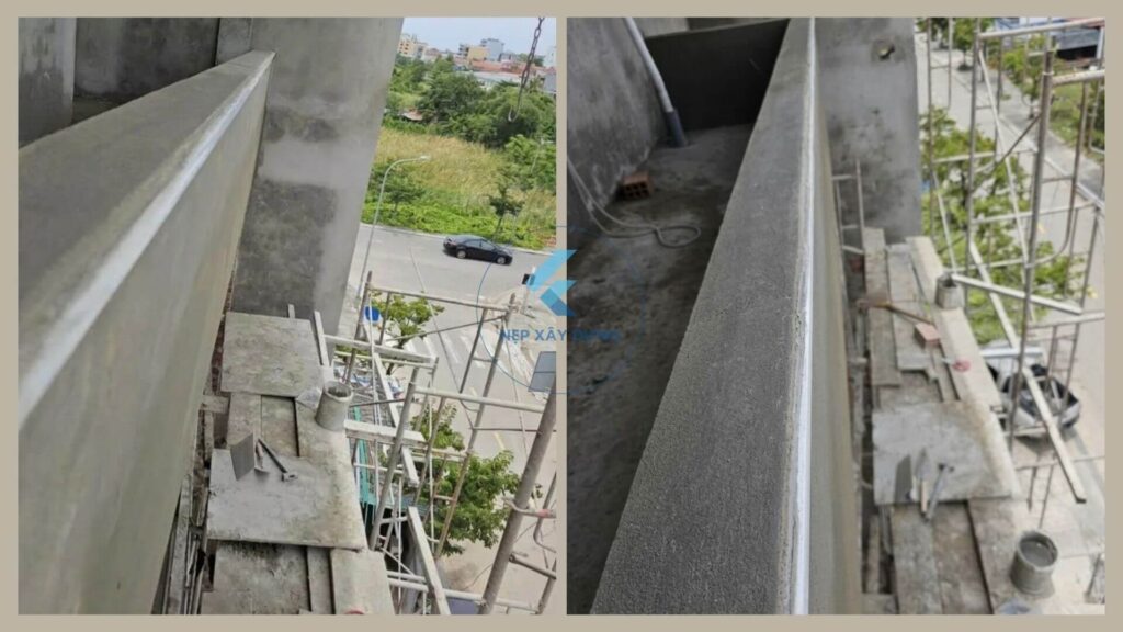 Hình ảnh thi công nẹp cắt nước mưa