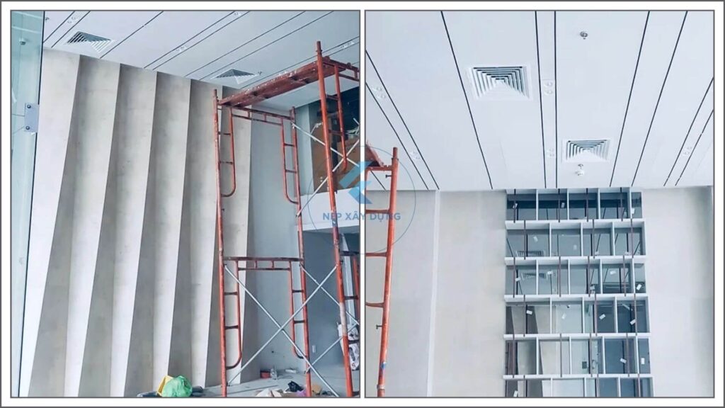 Hình ảnh nẹp trần âm thạch cao