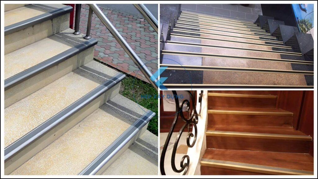 Hình ảnh thực tế nẹp chống trơn bậc cầu thang