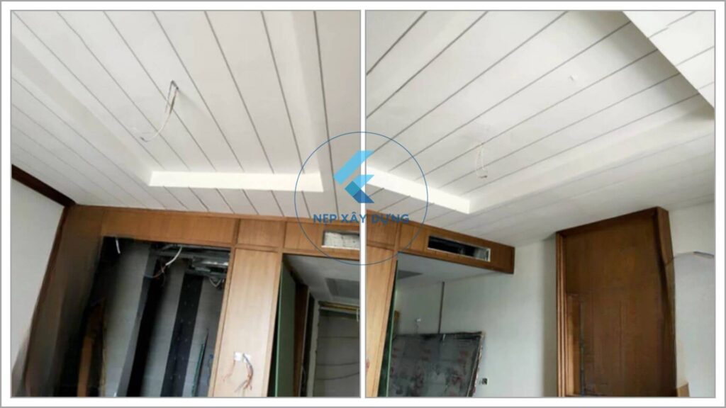 Hình ảnh thực tế nẹp ron trần thạch cao