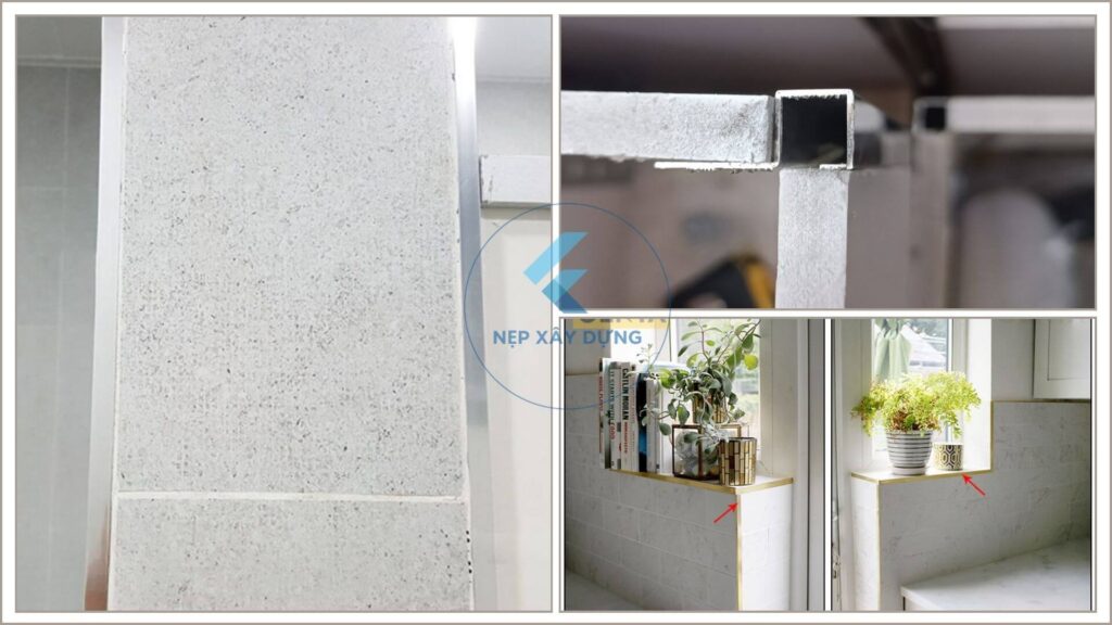 Hình ảnh thực tế nẹp vuông nhôm