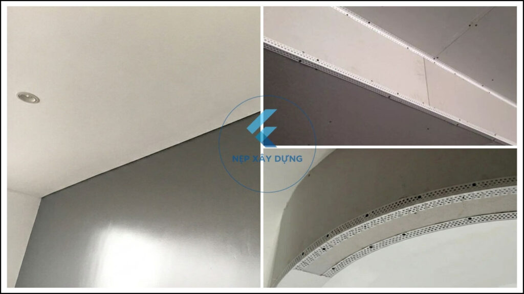 Hình ảnh thực tế nẹp góc trần thạch cao